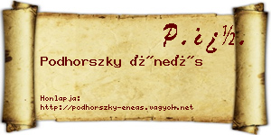 Podhorszky Éneás névjegykártya